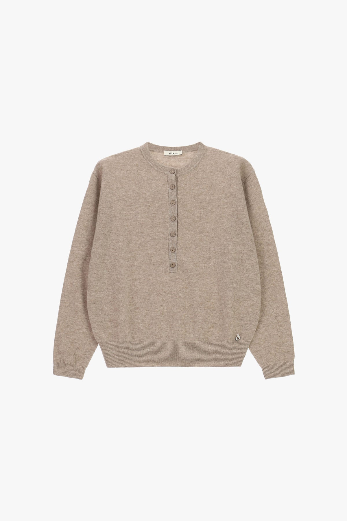 Pull col tunisien en laine beige Dixie vue produit