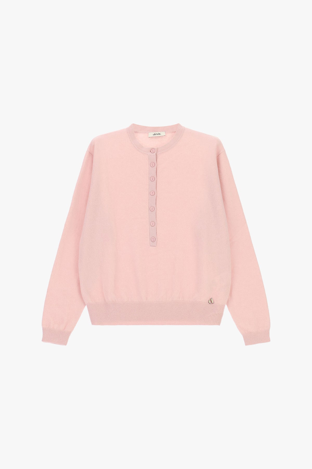 Pull col tunisien en laine rose Dixie vue produit