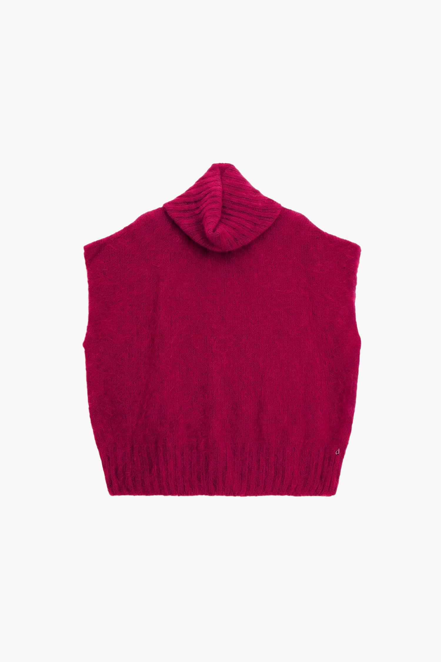 Pull col roule sans manches magenta Dixie Femme vue de face