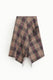 Image de Jupe portefeuille asymétrique à carreaux tartan et franges – Femme