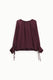 Image de Chemisier ample à manches bouffantes et liens aubergine – Femme