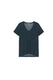 Image de T-shirt col V viscose et lurex effet glitter bleu marine – Femme