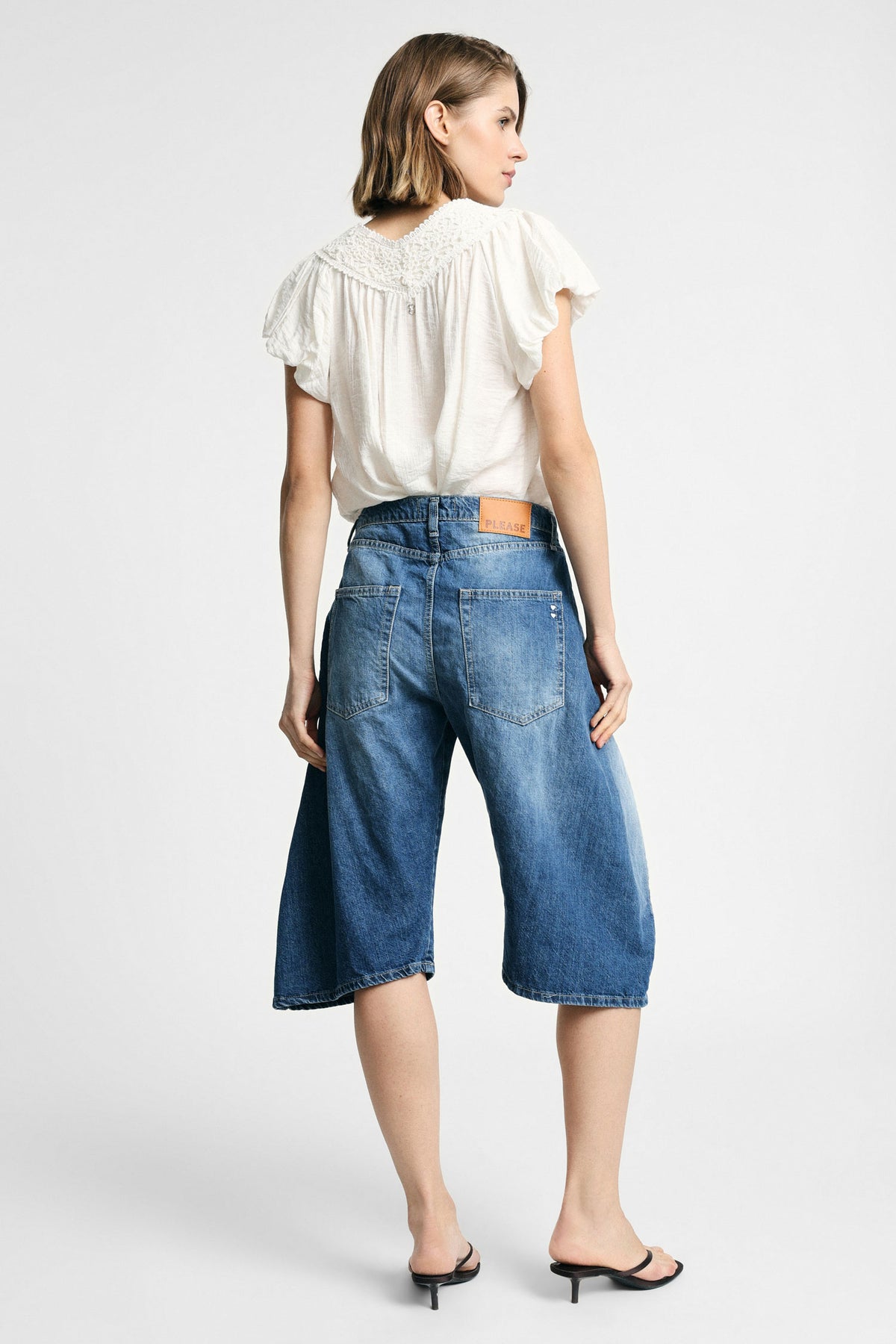 Bermuda en denim bleu – Please