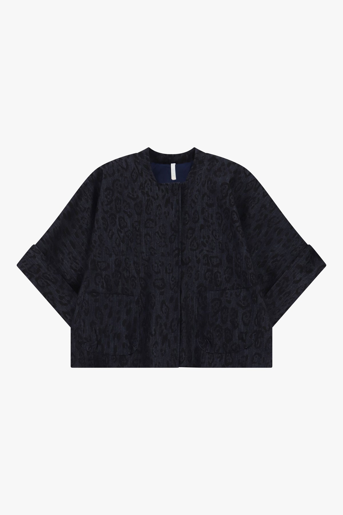 Veste courte en denim léopard bleu – Imperial