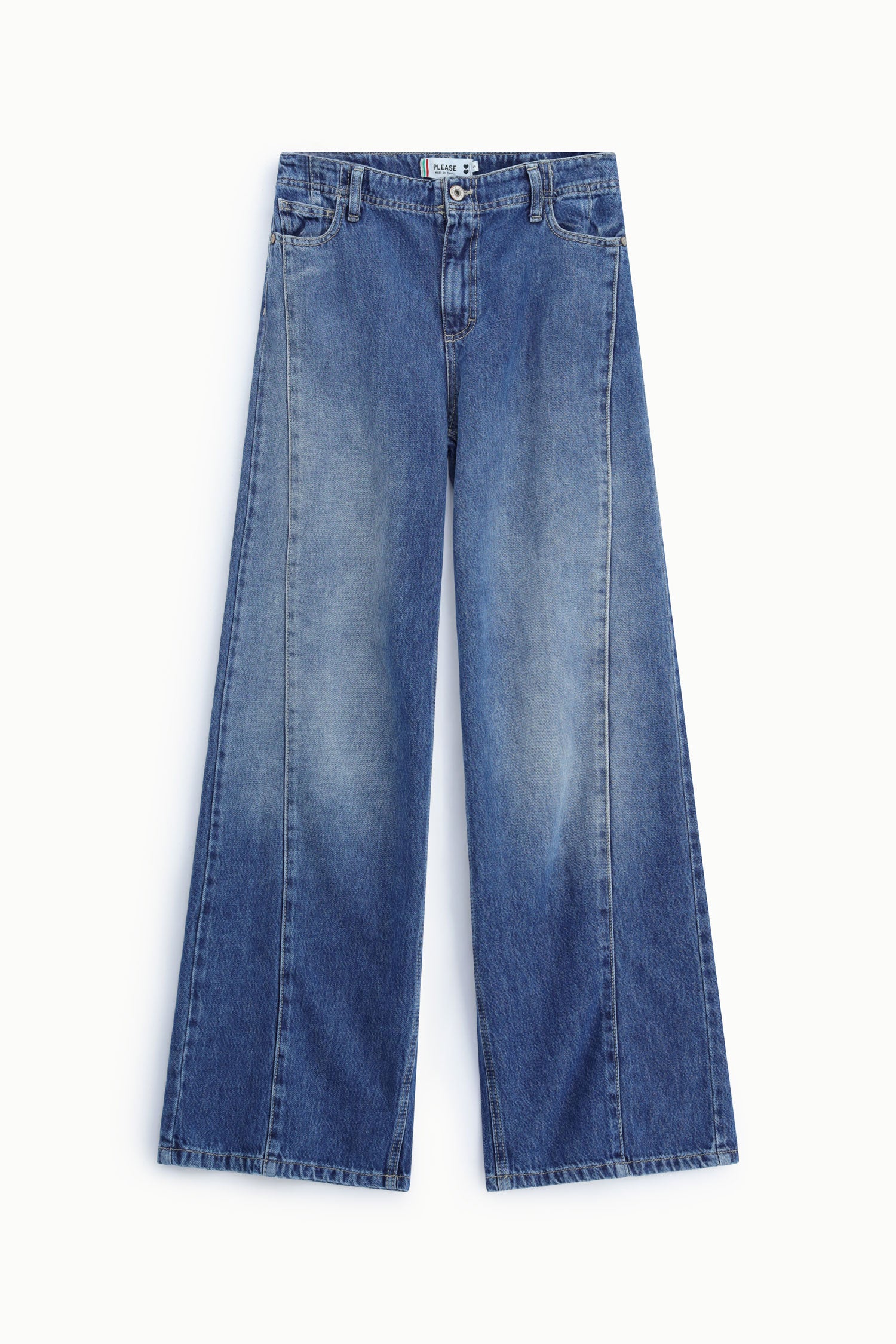 Pantalon en denim bleu Please Femme vue produit