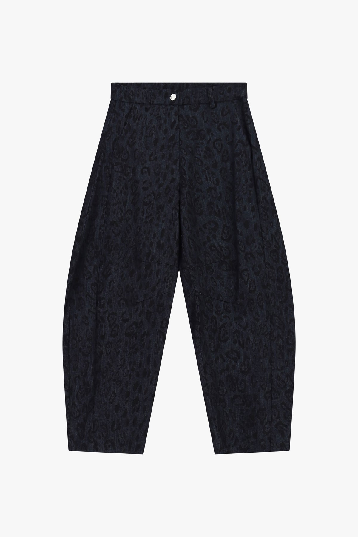 Pantalon barrel en denim léopard bleu – Imperial