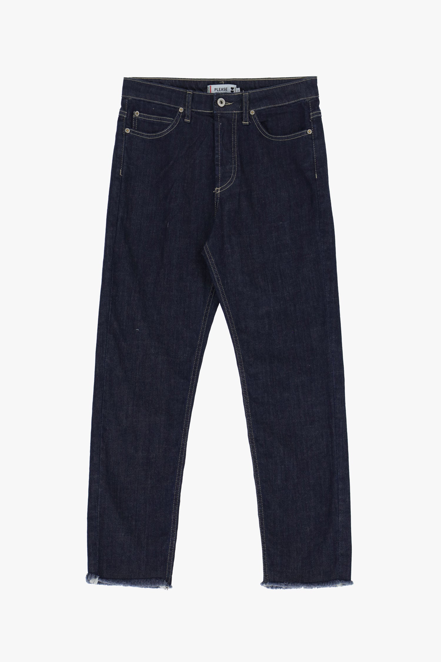 Jean 7 8 en denim brut Please Femme vue de face