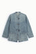 Image de Veste en denim à fermetures nouées bleu denim – Femme