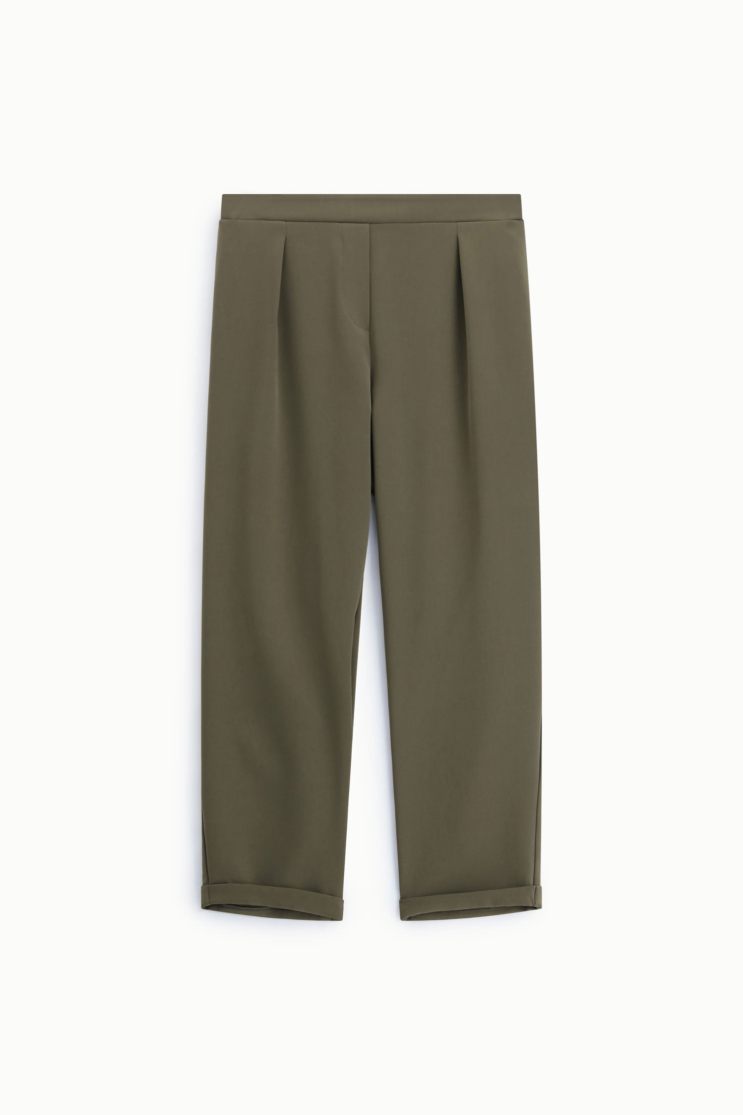 Pantalon carotte en crepe kaki Please Femme vue produit