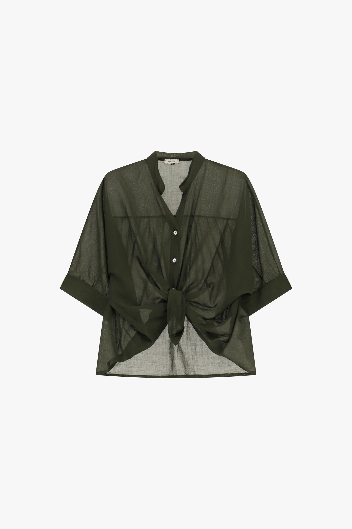 Chemise en coton vert cypres Dixie Femme vue de face