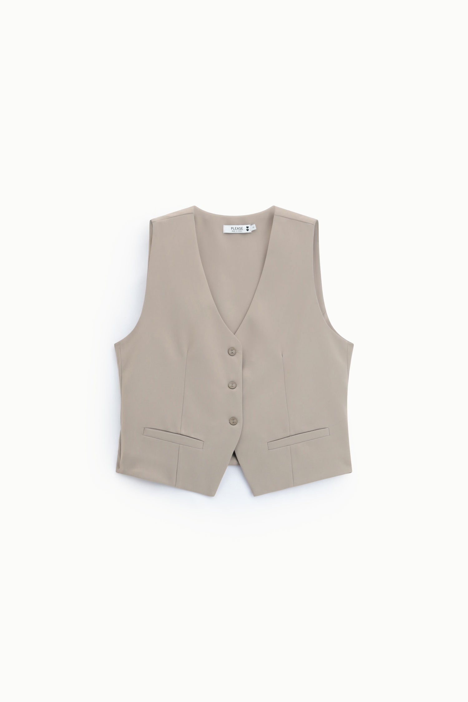 Gilet de tailleur en crêpe taupe Please Femme