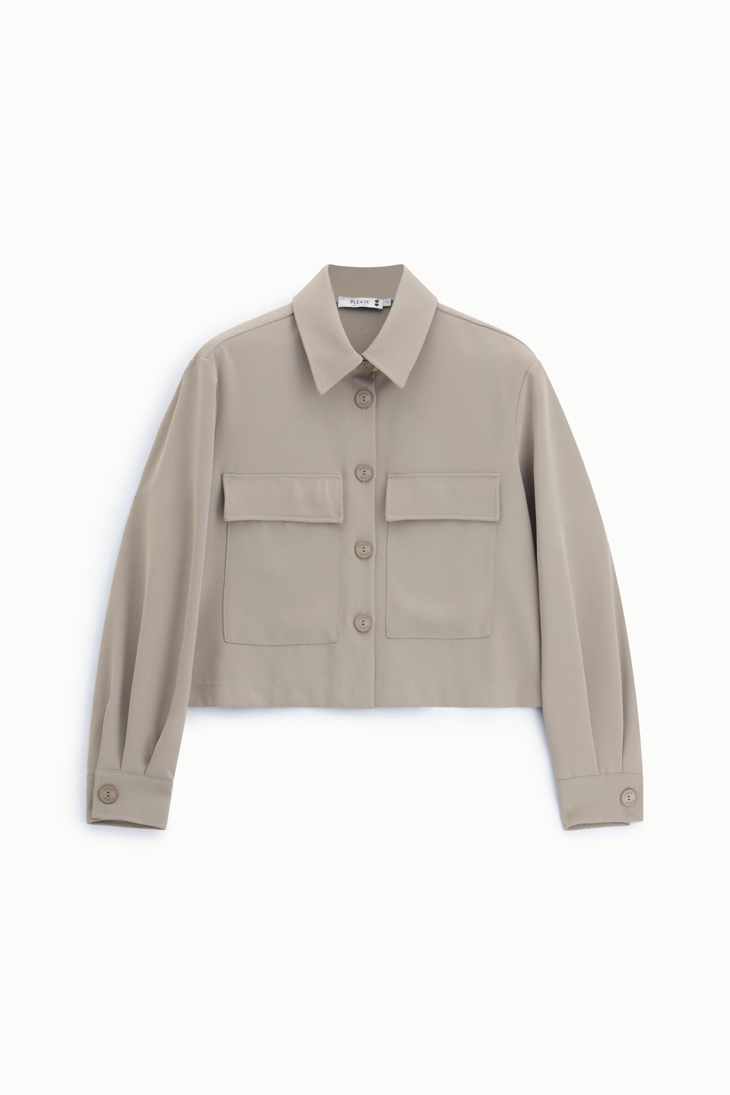 Veste courte en crêpe fluide taupe Please Femme