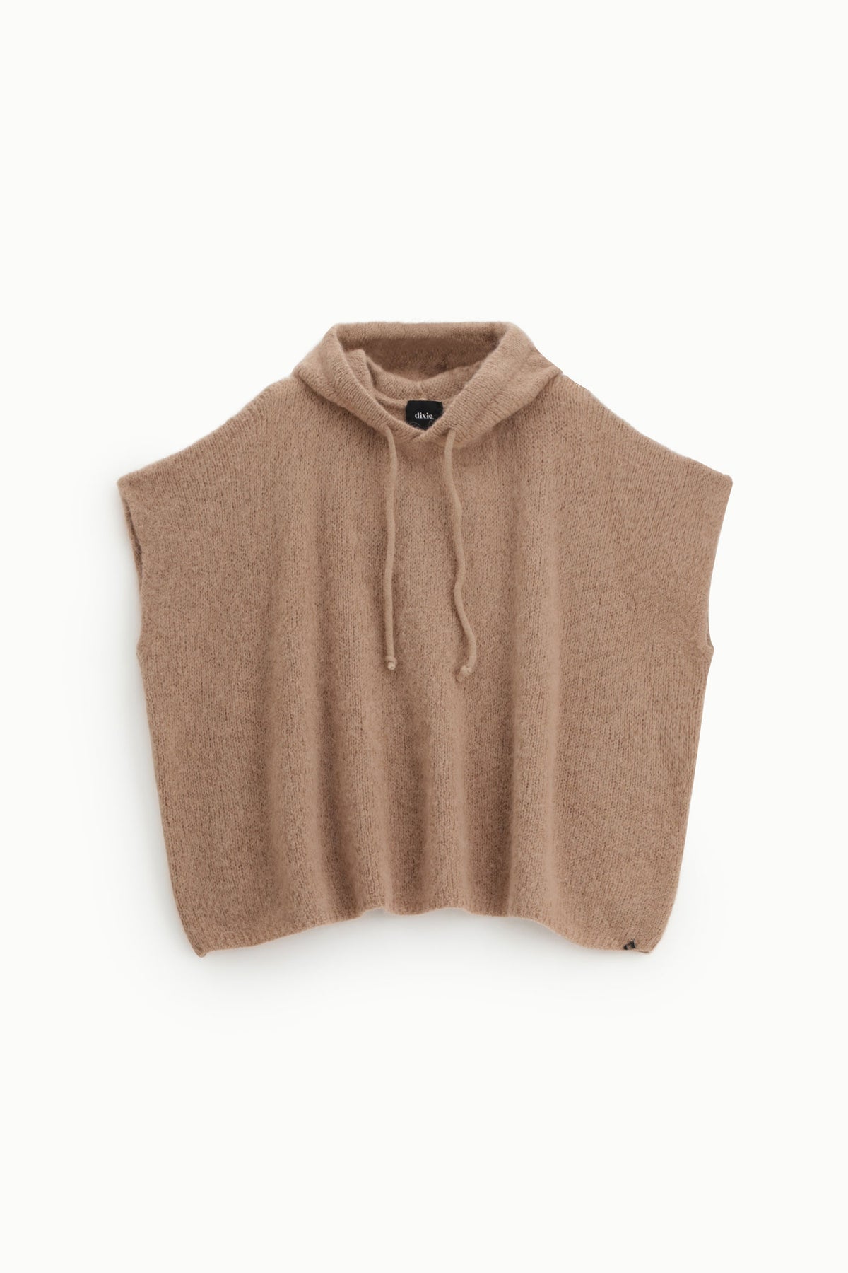 Pull sans manches à capuche en maille biscuit – Femme