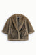 Image de Veste courte en fausse fourrure à col châle camel – Please