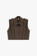 Image de Veste sans manches structurée épaulettes marron – Femme