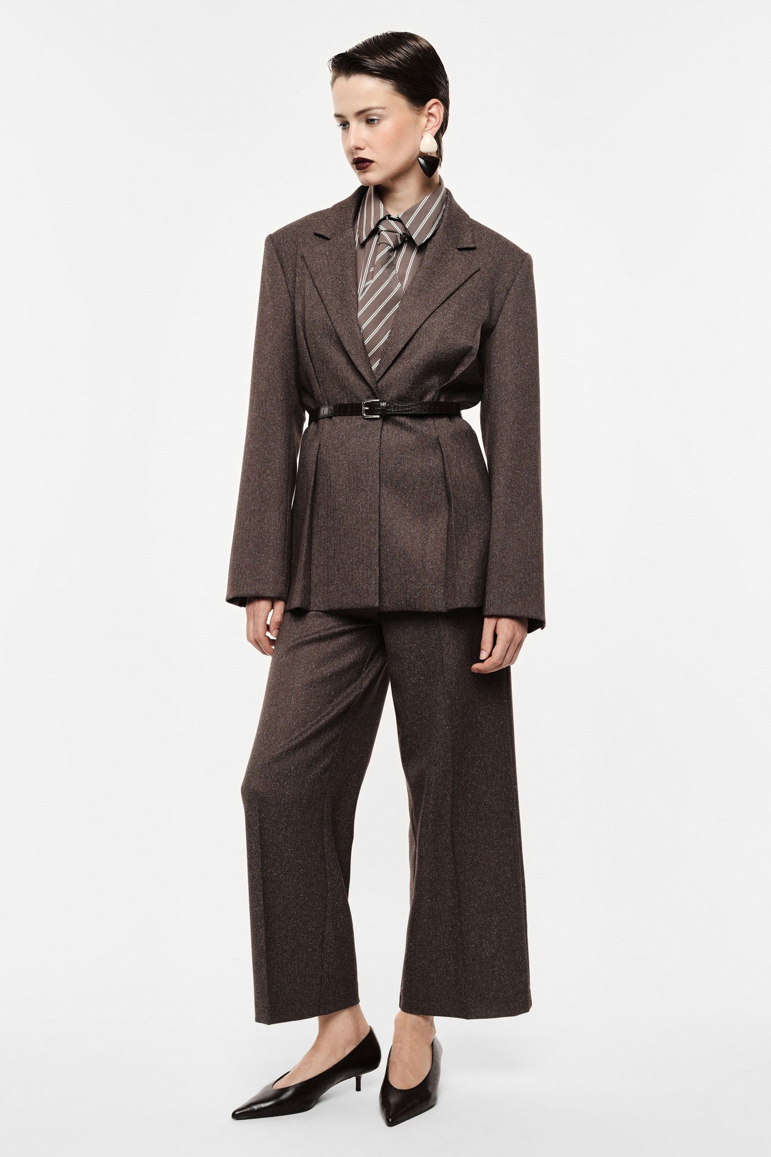 Pantalon marron porte - Imperial Femme