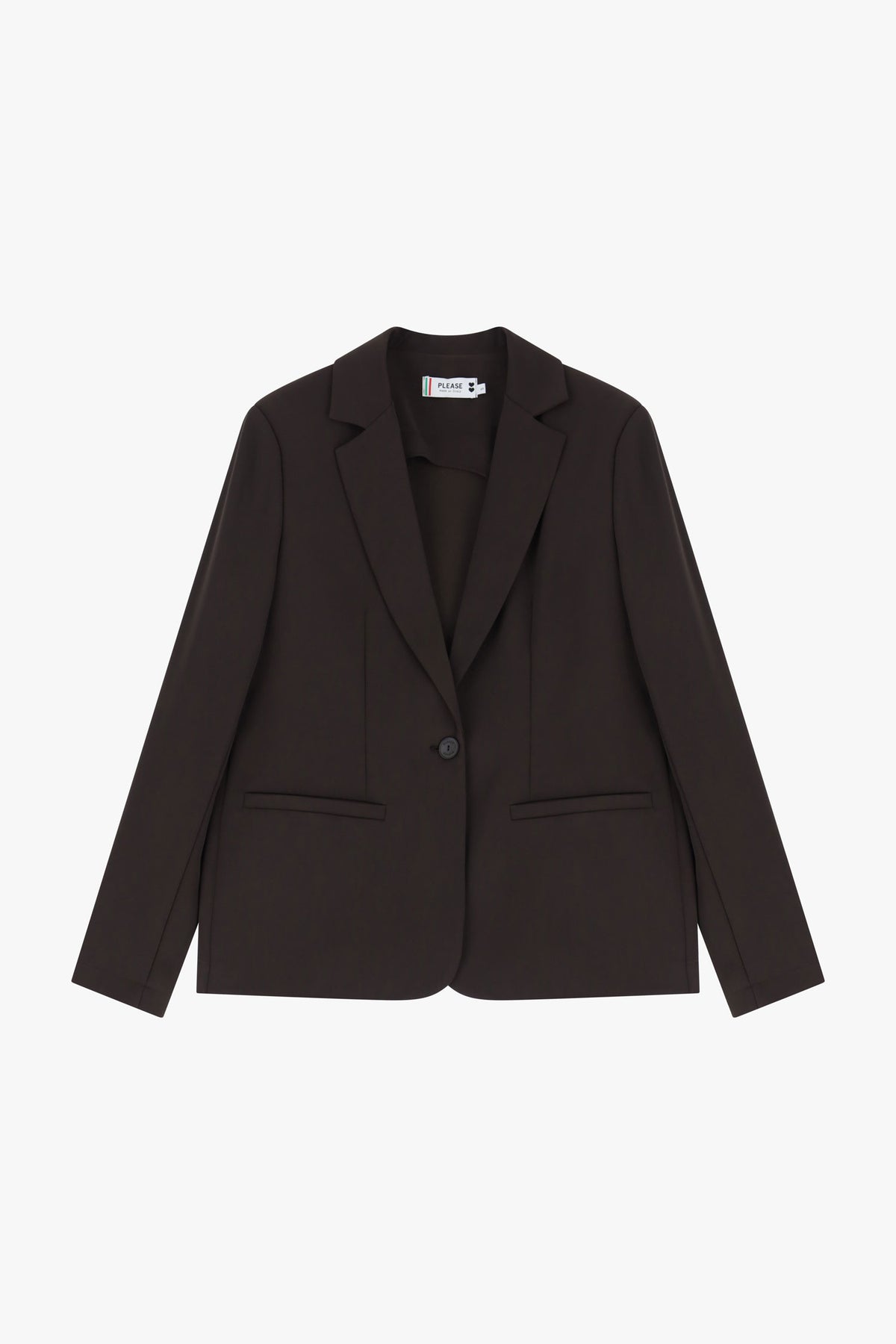 Blazer fluide en crêpe infroissable chocolat – Femme