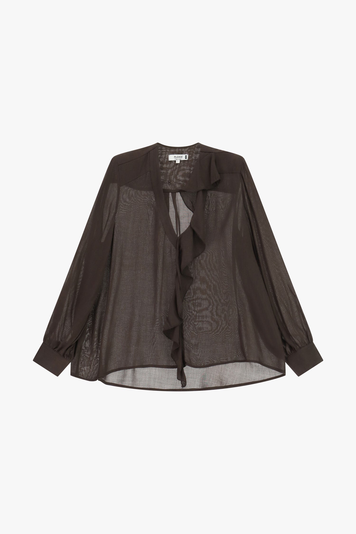 Chemise en laine melangee chocolat Please Femme vue produit