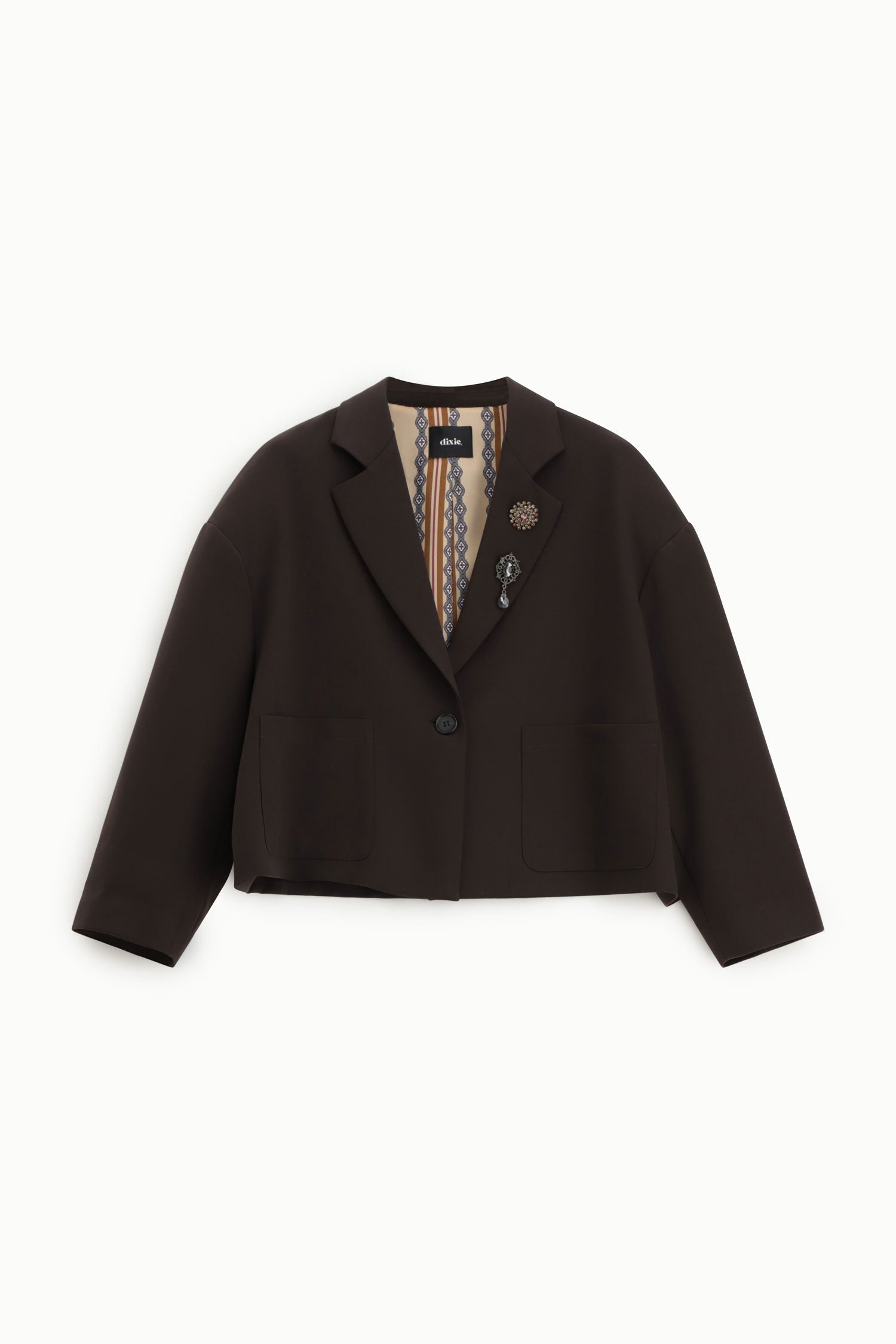 Blazer chocolat Dixie Femme vue de face