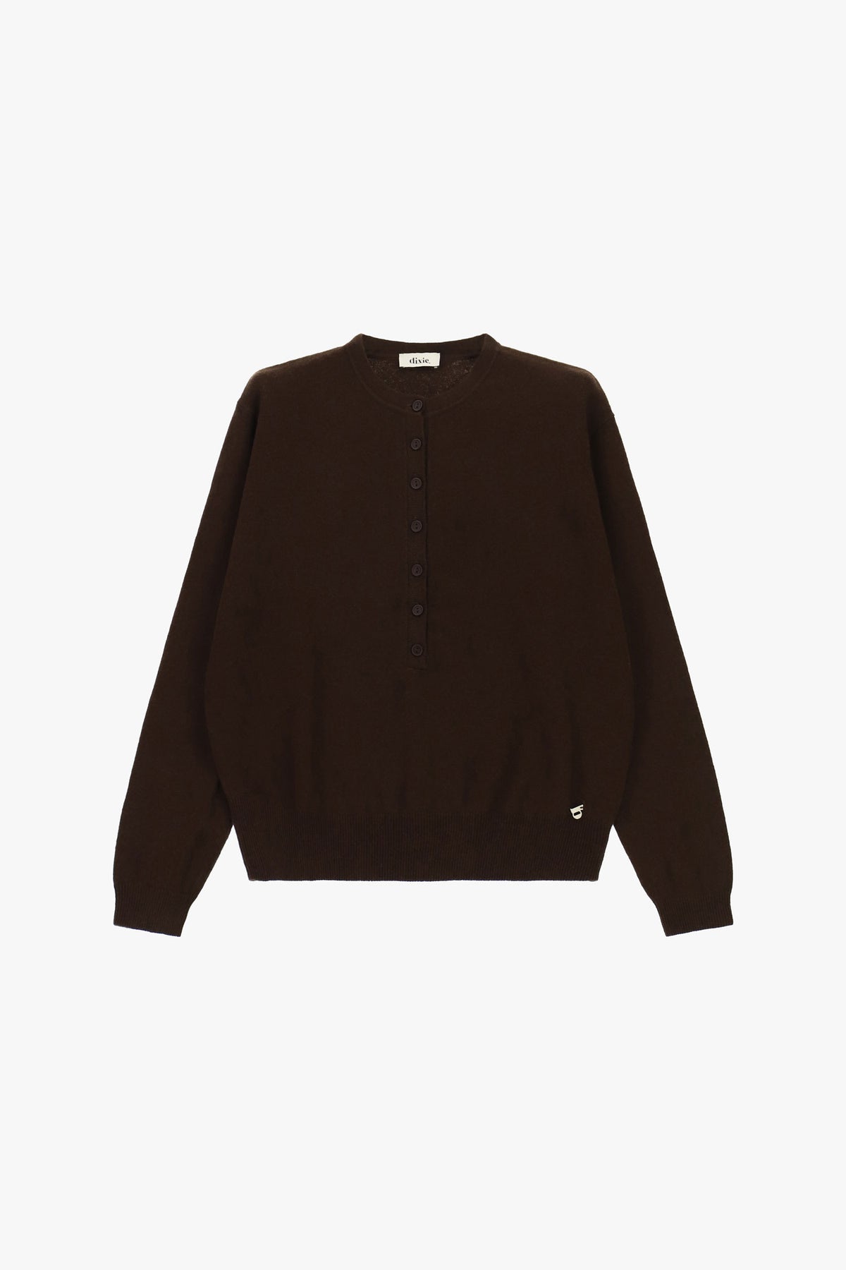 Pull col tunisien en laine chocolat Dixie vue produit