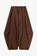 Image de Pantalon large cropped à taille élastiquée chocolat – Femme