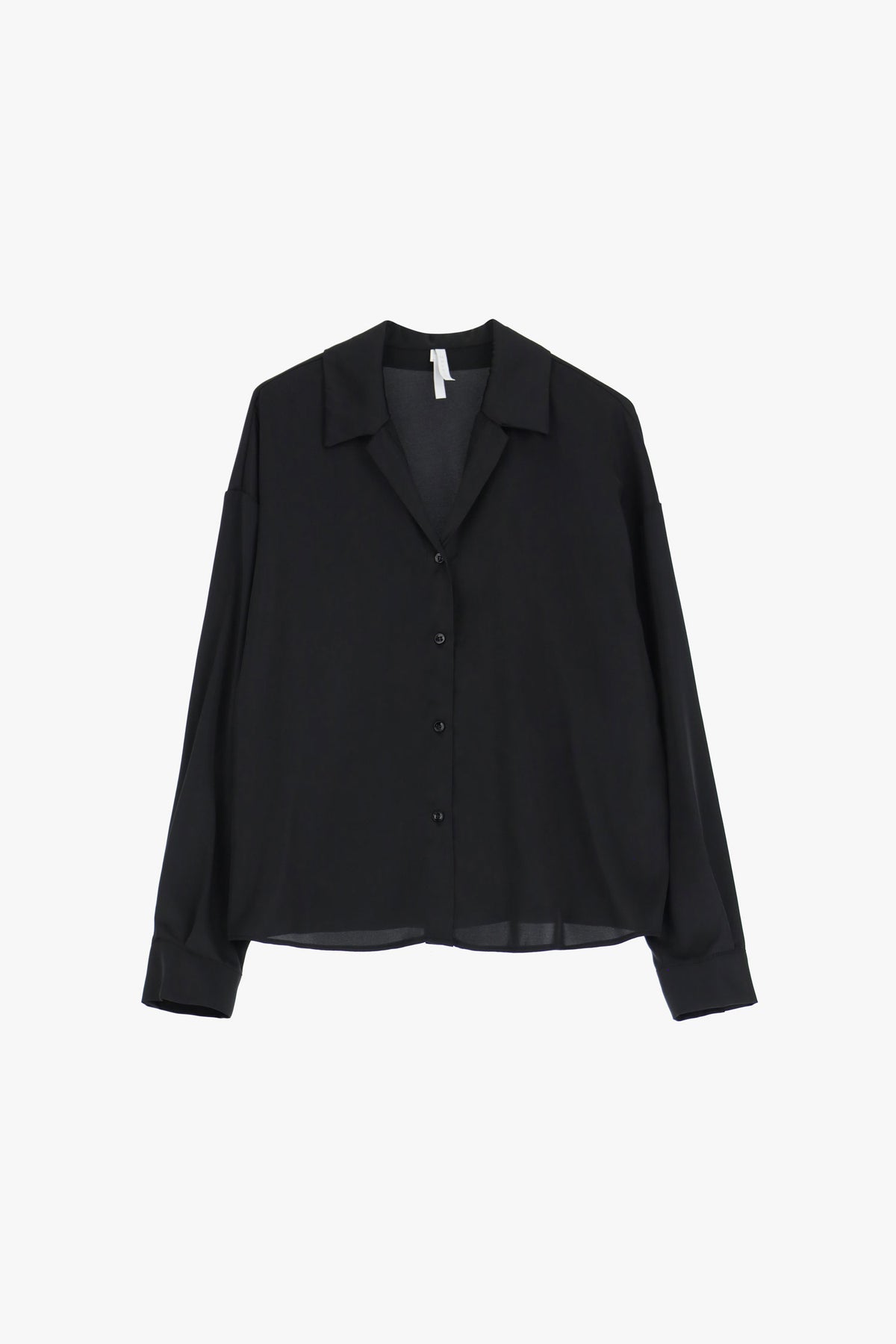 Chemisier oversize en crêpe satin noir – Femme