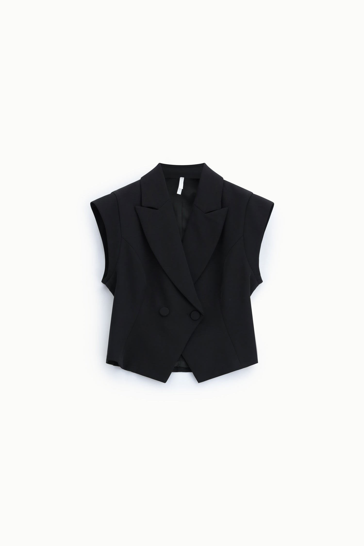 Veste sans manches col revers croisée noir Imperial Femme