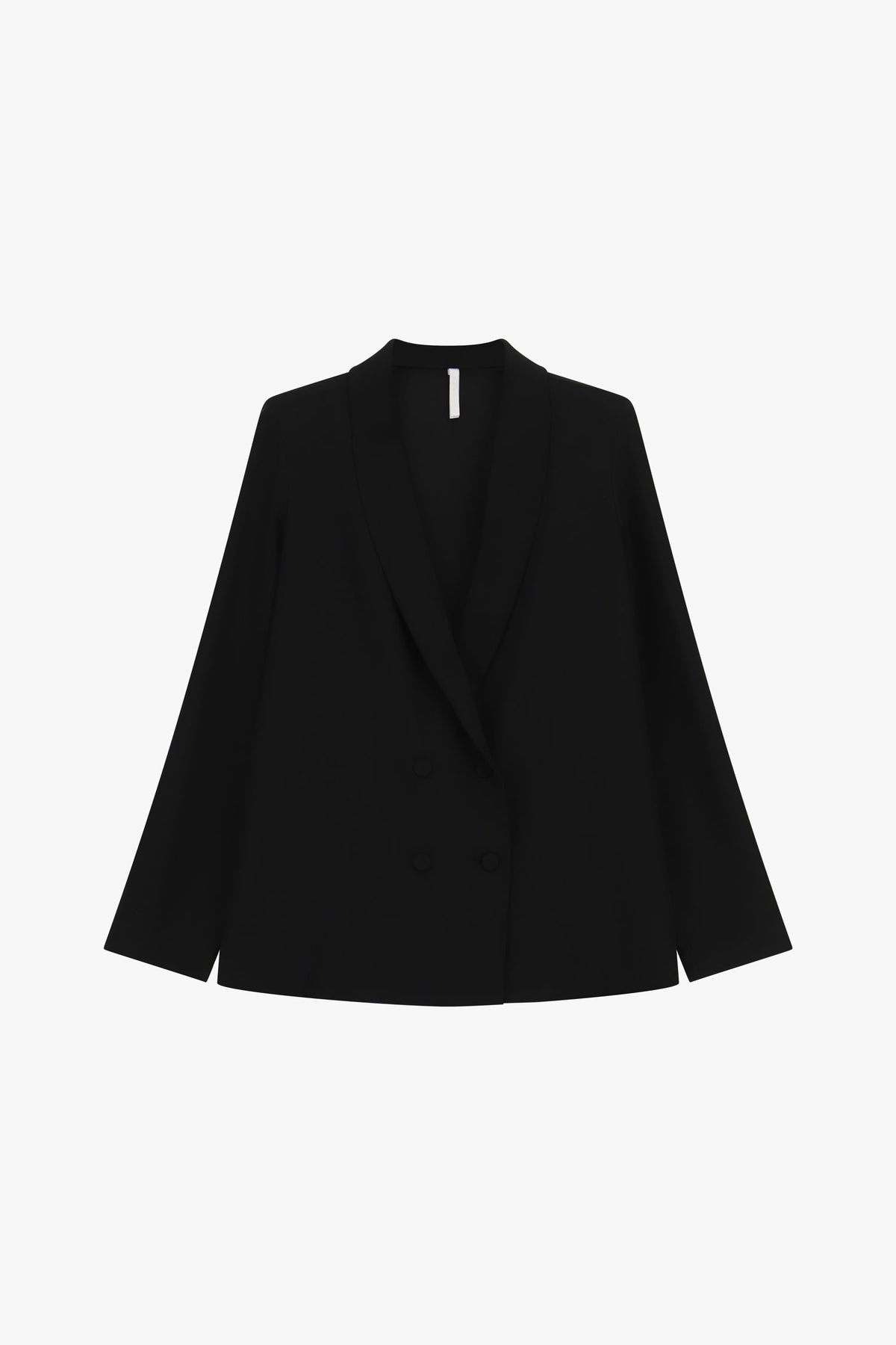 Blazer croisé col châle en crêpe infroissable noir – Femme