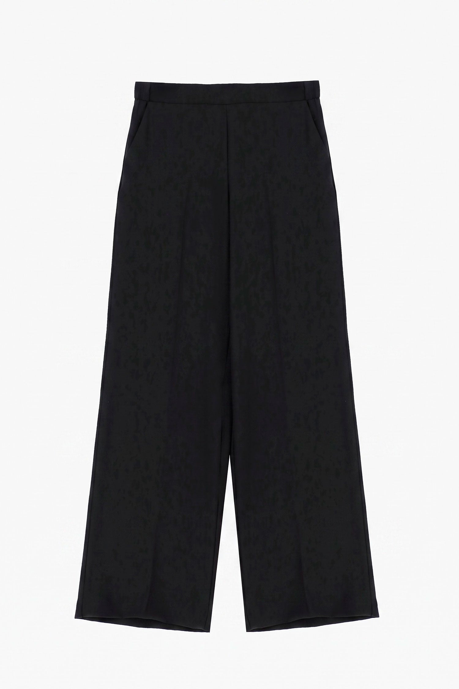 Pantalon palazzo fluide taille haute noir Imperial Femme