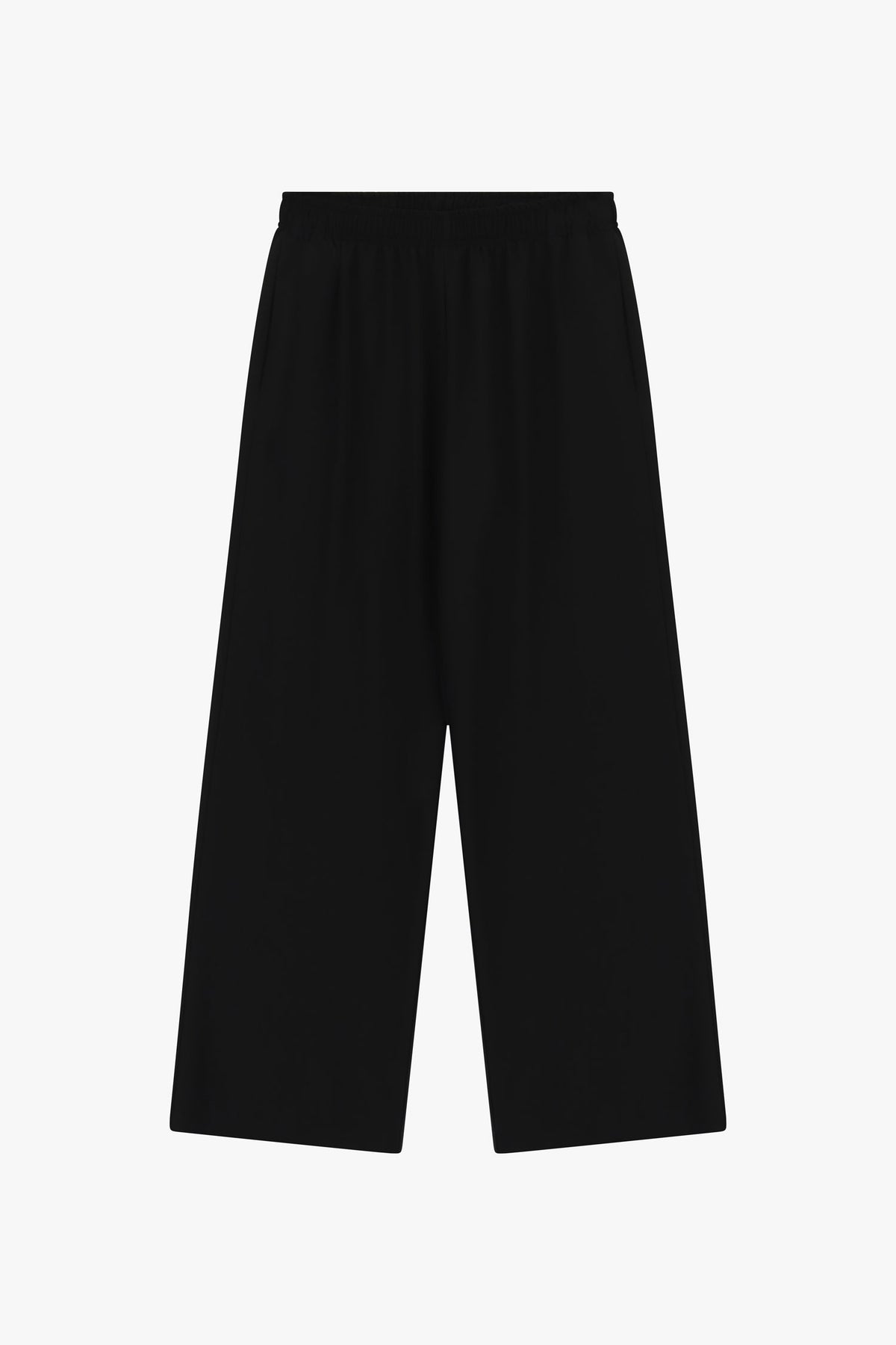 Pantalon palazzo en crêpe infroissable noir – Femme