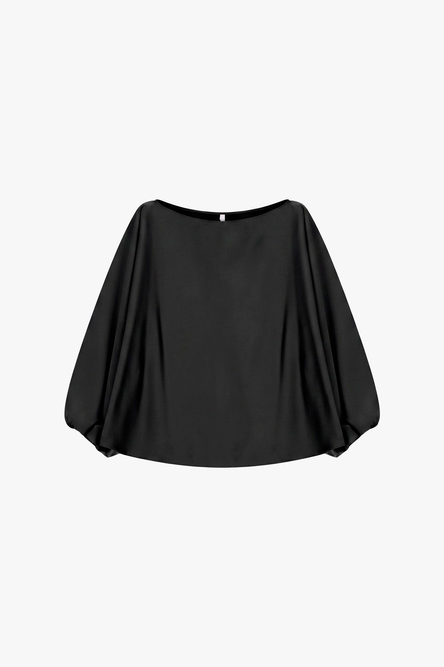 Top col bateau manches ballon noir Imperial Femme vue de face