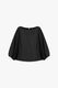 Image de Top col bateau à manches ballon en crêpe satin noir – Femme