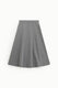 Image de Jupe midi évasée taille haute en molleton gris chiné – Femme