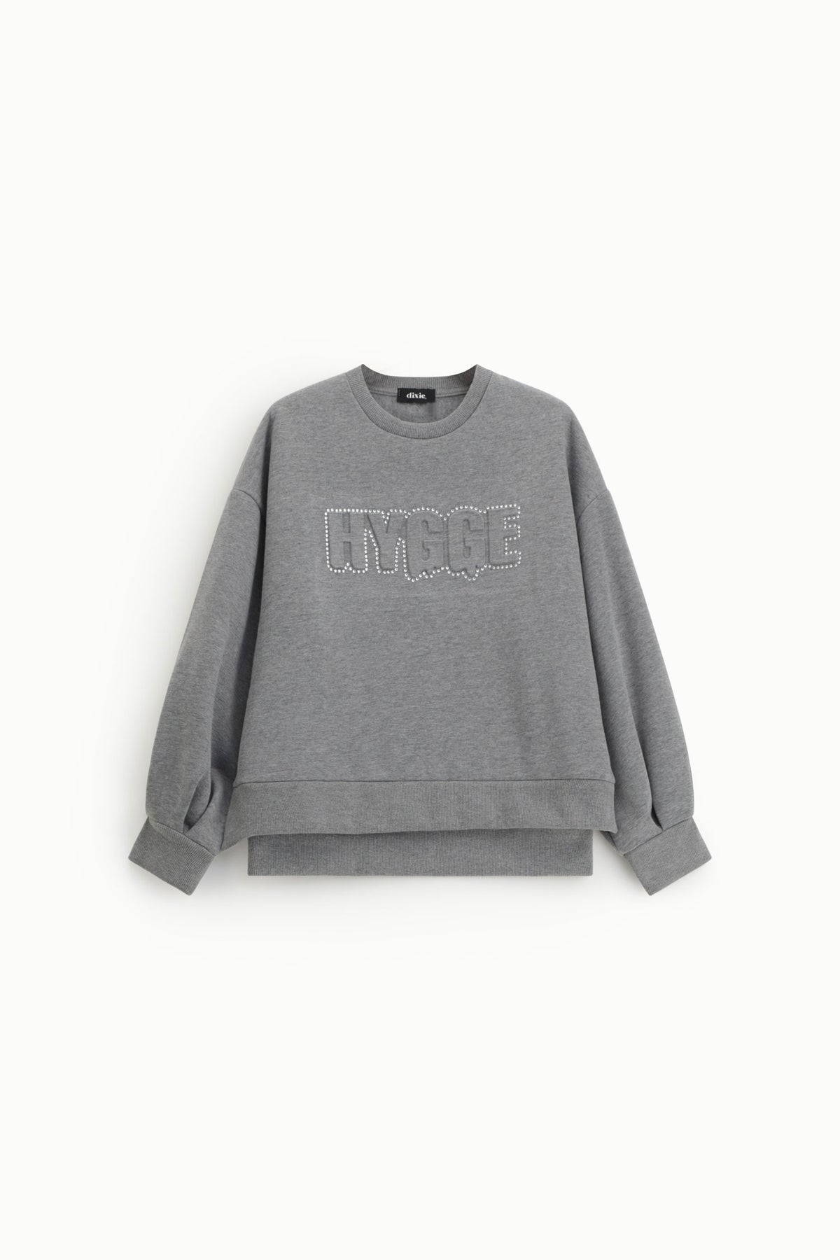 Sweat-shirt oversize logo en relief gris – Femme