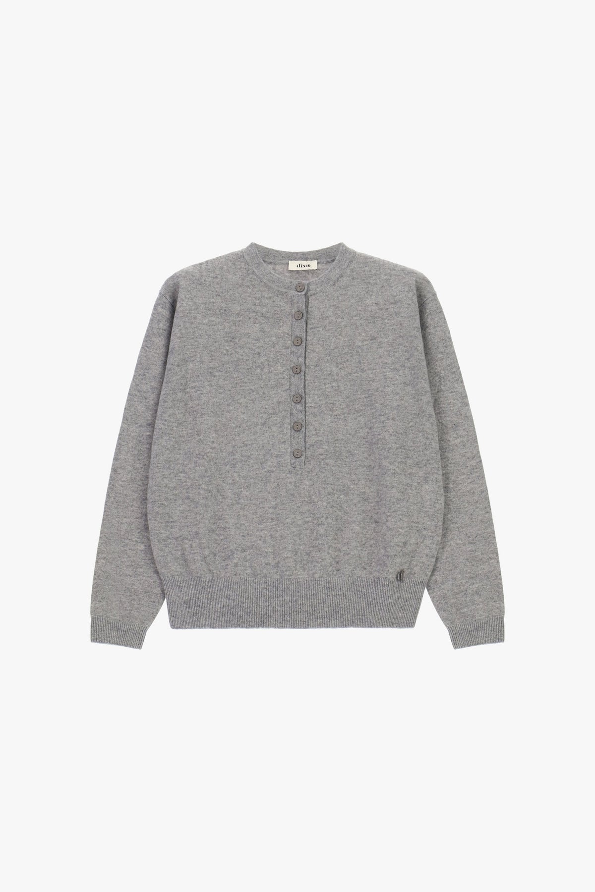 Pull col tunisien en laine gris Dixie vue produit