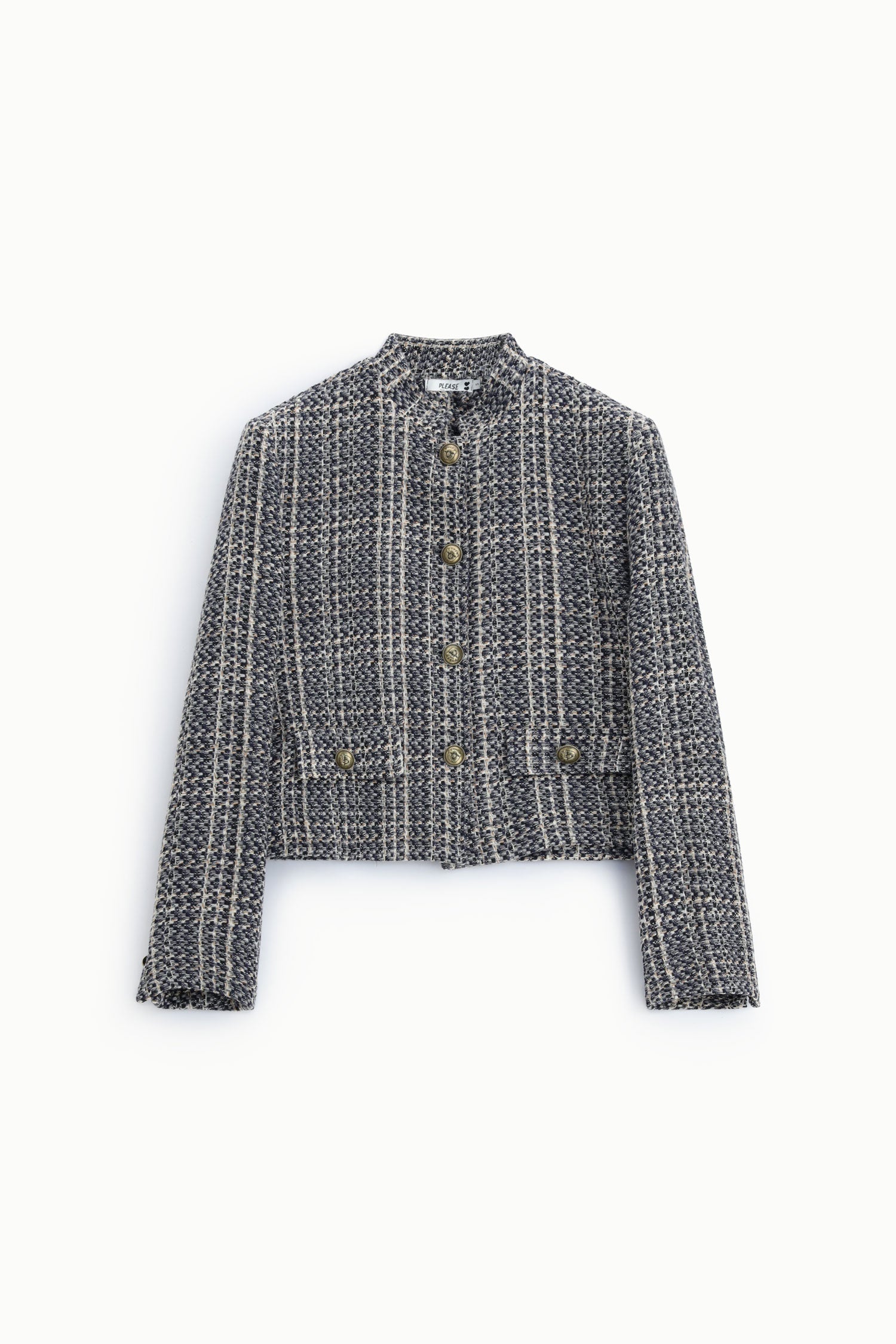 Veste chemise courte gris chine Please Femme vue produit