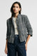 Image de Veste chemise courte à boutons métalliques gris chiné – Femme