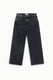 Image de Washed black cropped wide-leg jeans with raw hems – Please