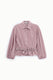 Image de Chemise rayée nouée à la taille bordeaux et blanc – Please