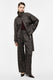 Image de Pantalon en drap flanelle prince de Galles gris et camel – Femme