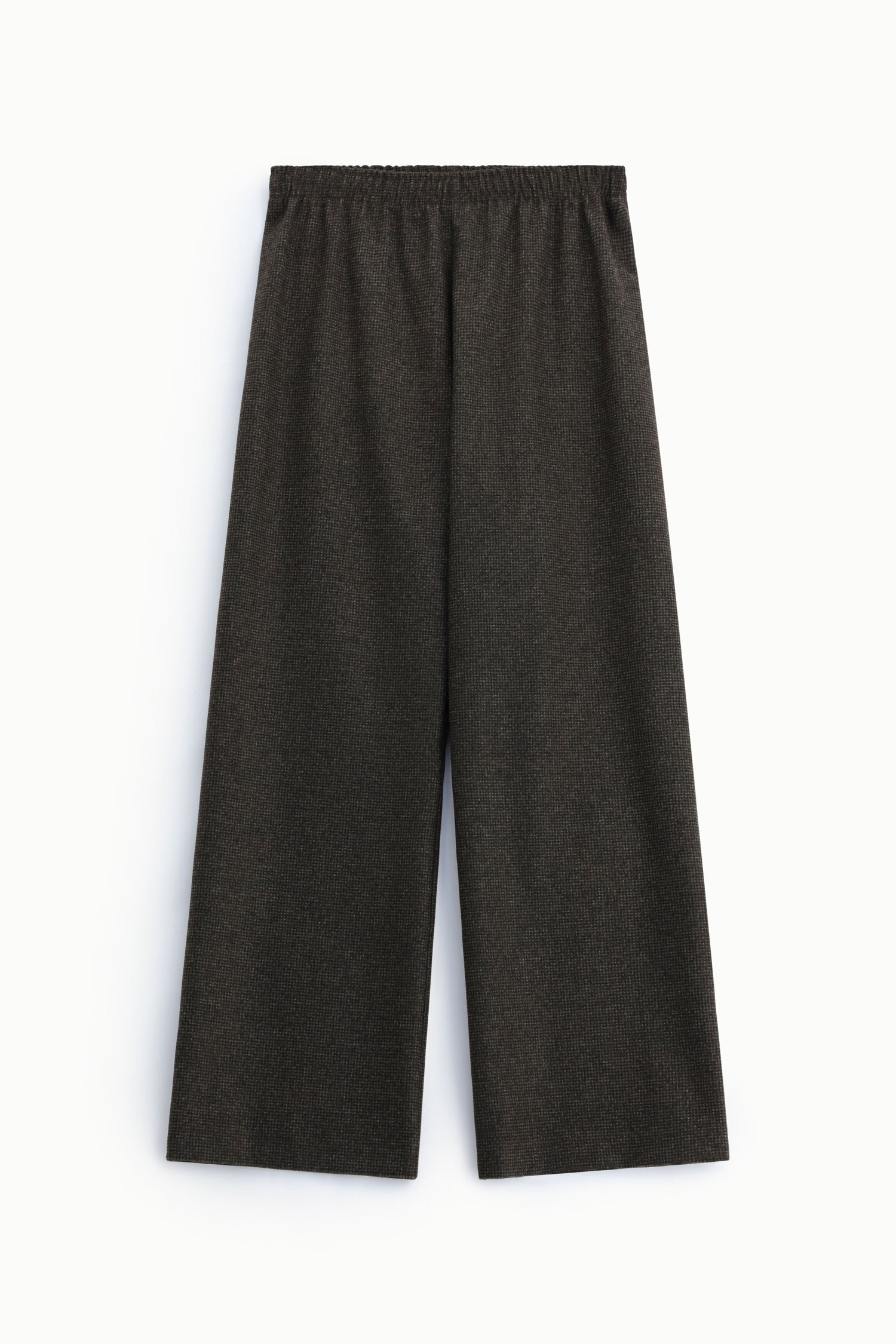 Pantalon palazzo taille elastique pied-de-poule chocolat et gris Imperial Femme vue produit