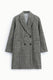 Image de Long double-breasted check coat in black and grey – Please