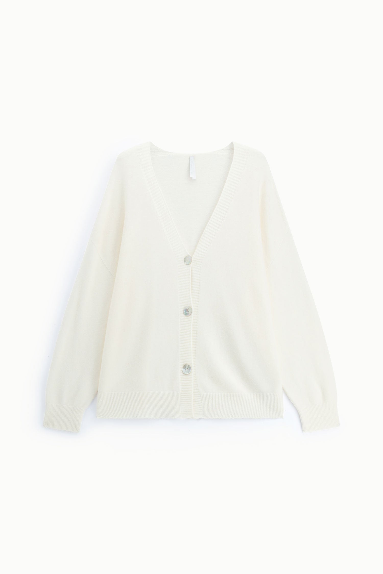 Cardigan col V à boutons nacrés écru Imperial Femme