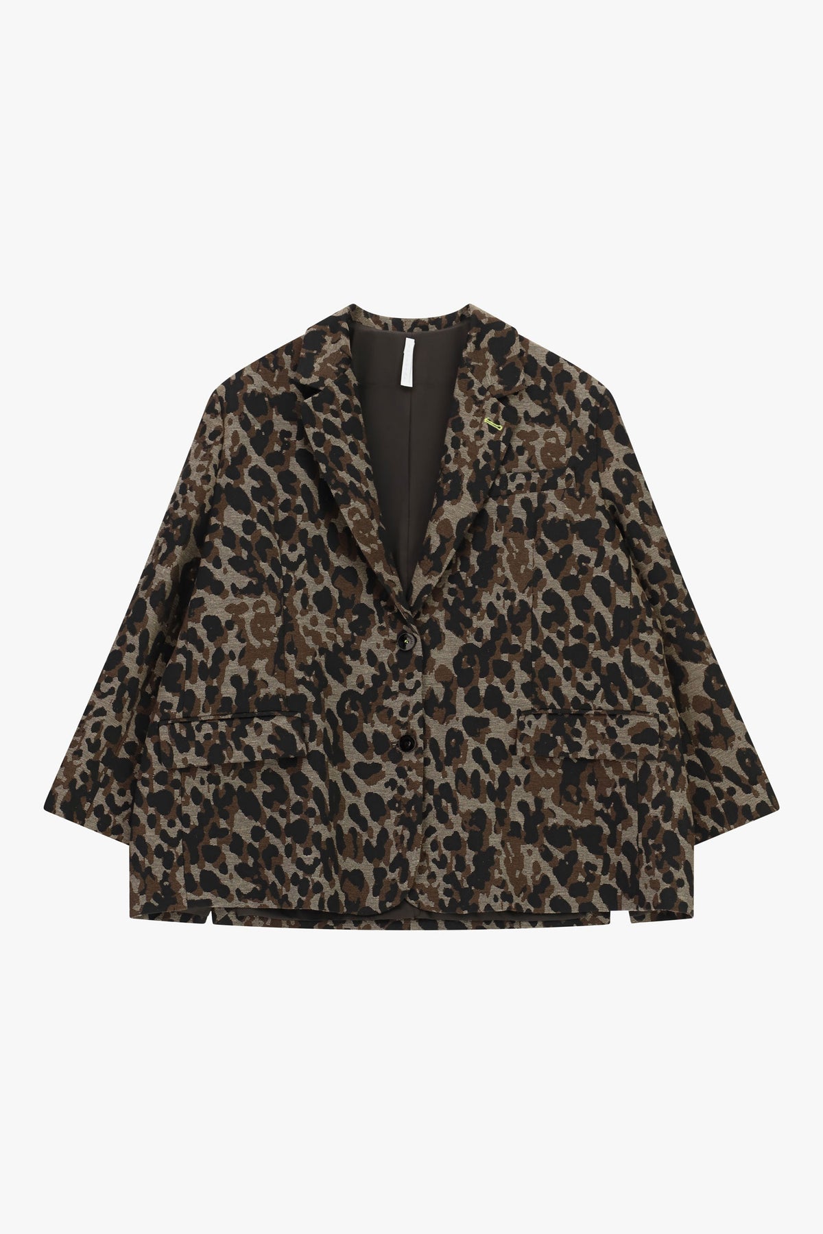 Blazer oversize imprimé léopard beige et marron – Femme