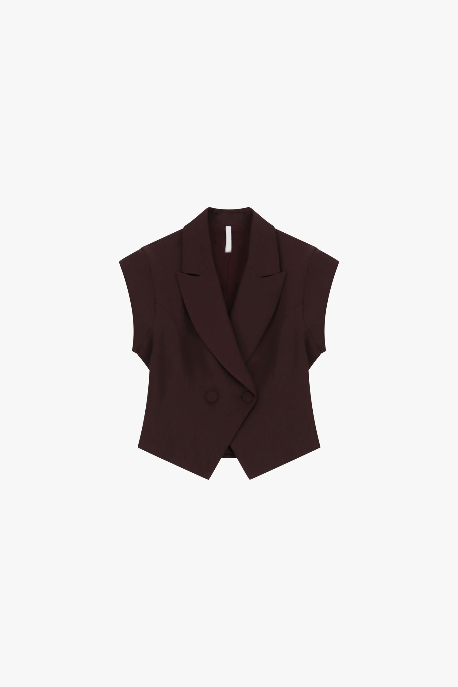 Veste sans manches col revers croisee bordeaux Imperial Femme vue de face