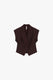 Image de Veste sans manches col à revers croisée bordeaux – Femme