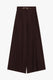 Image de Pantalon palazzo taille haute ceinturée à plis bordeaux – Femme