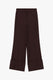 Image de Pantalon palazzo taille haute à ourlet revers large bordeaux – Femme