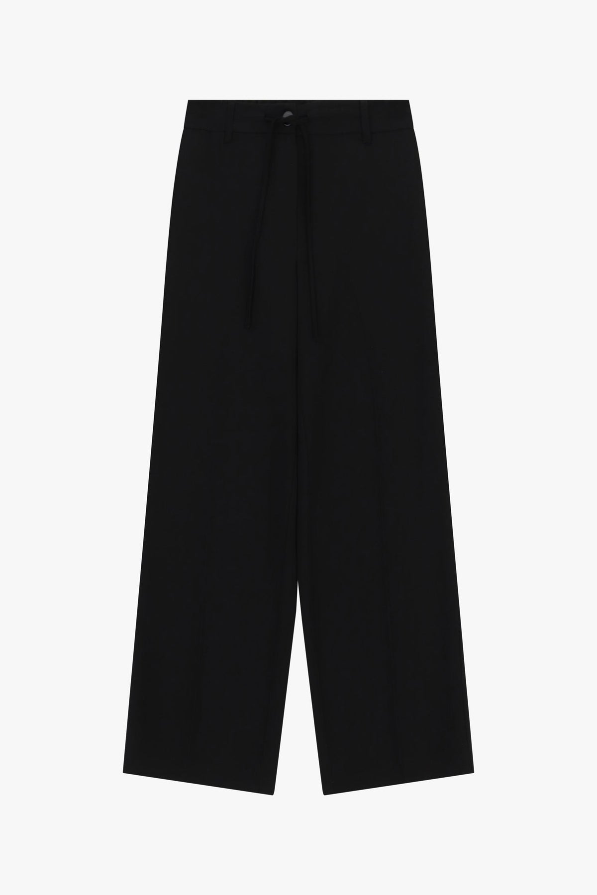 Pantalon large noir à ceinture coulissée Imperial, vue de face à plat