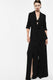 Image de Pantalon palazzo très large à fente noir – Femme